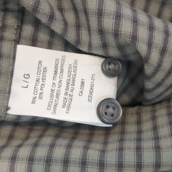 Denver Hayes Shirt Mens SZ Large Gray and Black Striped Button Down Short Sleeve - Picture 5 of 8